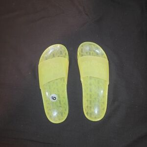 Karl Lagerfeld Kids Neon Yellow Slide Sandals